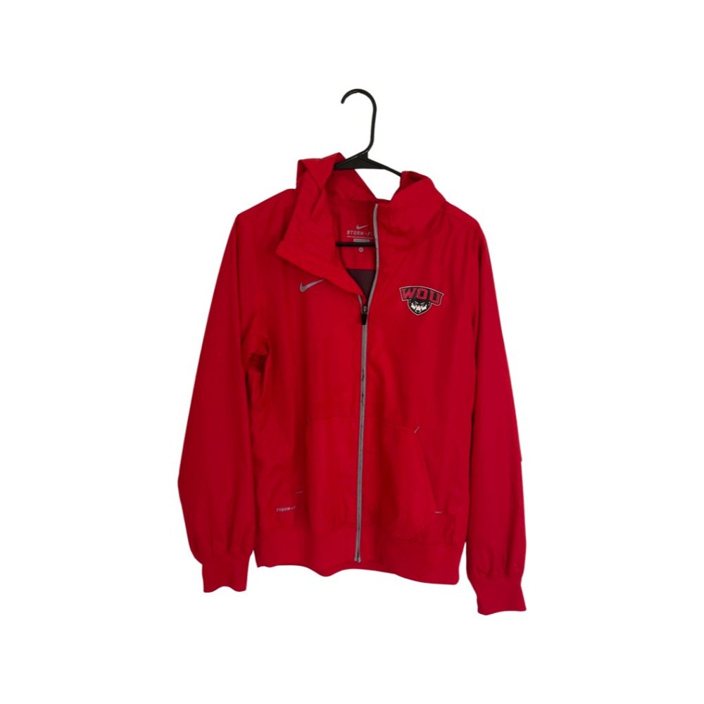 Nike Women's Storm Fit Windbreaker in Red with Western Oregon Wolves Logo size M
